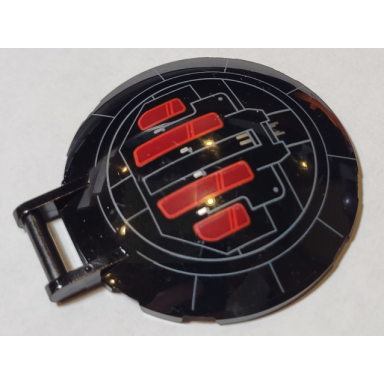 black dish 6 x 6 inverted with bar handle with sw kylo rens tie fighter hatch pattern