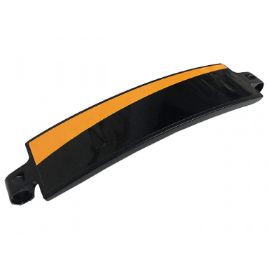 black technic panel curved 3 x 13 with orange stripe pattern model left side sticker - set 42093
