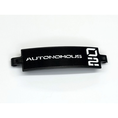 black technic panel curved 3 x 13 with white autonomous and 02 pattern sticker - set 42081