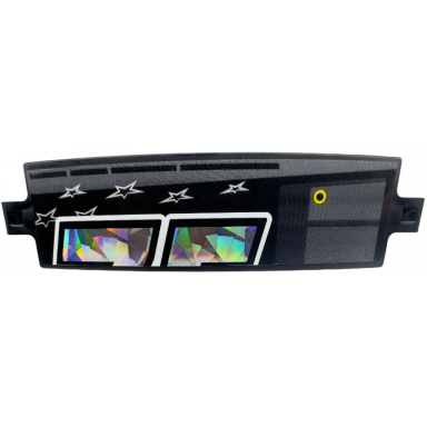 black technic panel curved 3 x 13 with partial holographic number 75 top section yellow ring and 6 stars pattern sticker - set 42153