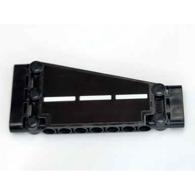 black technic panel plate 5 x 11 x 1 tapered with white broken stripe pattern side a sticker - set 42081