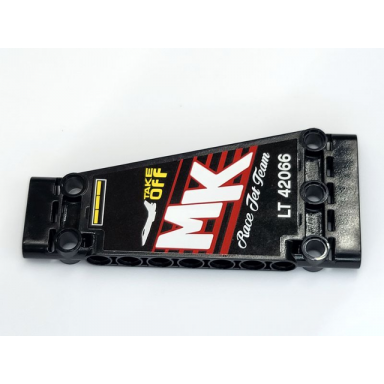 black technic panel plate 5 x 11 x 1 tapered with take off mk lt 42066 and race jet team pattern side a sticker - set 42066