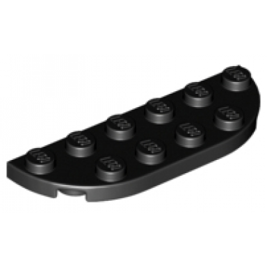 black plate round corner 2 x 6 double