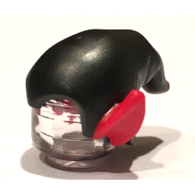 minifigure headgear hat elf drooping with molded red pointed ears pattern