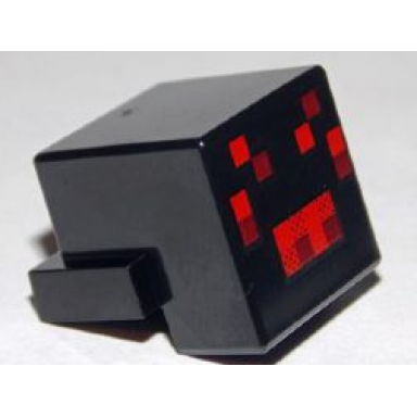 creature head pixelated with red and dark red face pattern minecraft spider