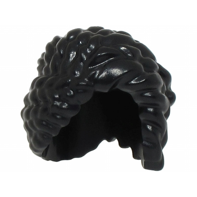 black minifigure hair female coiled and braided swept over left side