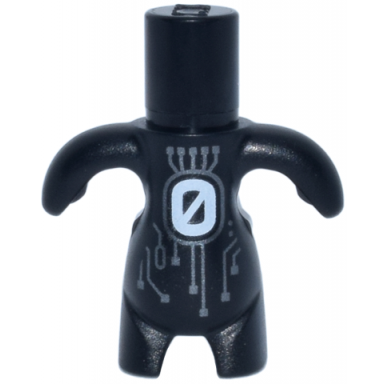 black body dreamzzz creature dreamling with white number 0 and dark silver circuitry pattern