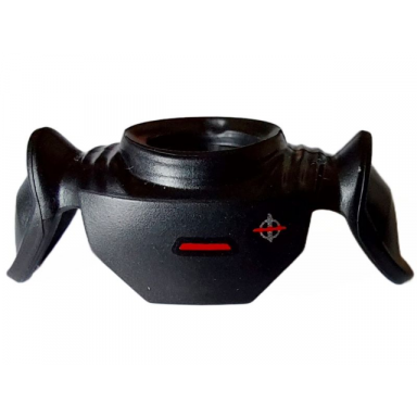 black minifigure armor shoulder pads pointed with short neck protection and clip on back with red line and sw grand inquisitor symbol pattern