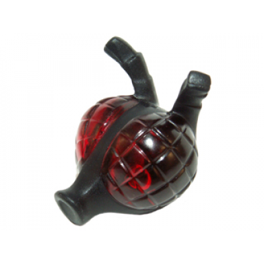 black minifigure head modified insect with round proboscis 2 antennae and trans-red bug eyes with hatched lines pattern