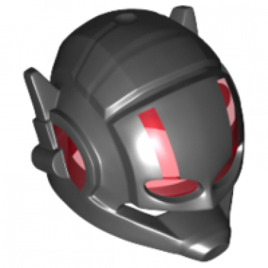 black minifigure headgear helmet space with headphones and internal trans-red visor