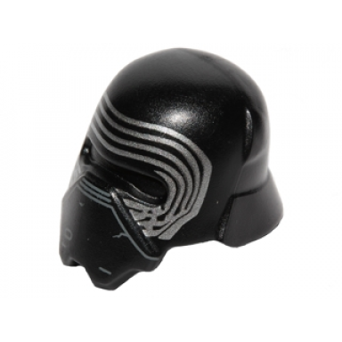 black minifigure headgear helmet sw kylo ren pattern