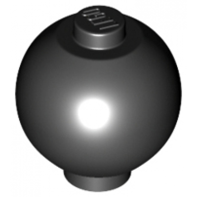 black brick round 2 x 2 sphere with stud robot body