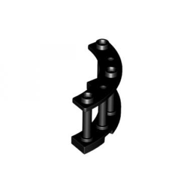 black fence 4 x 4 x 2 quarter round spindled with 3 studs