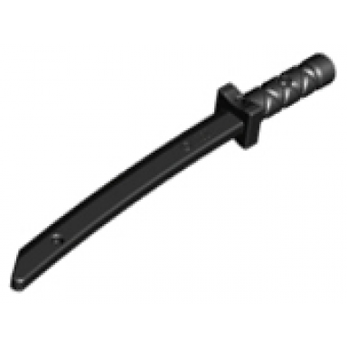 black minifigure weapon sword shamshir katana square guard with capped pommel and holes in crossguard and blade