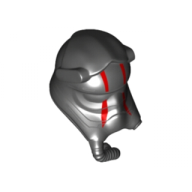 black minifigure headgear helmet with respiratory pipe and sw first order tie fighter pilot first order and red stripes pattern