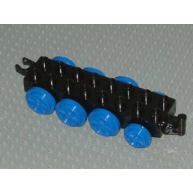 duplo train base 2 x 8 with 8 blue train wheels and movable hook