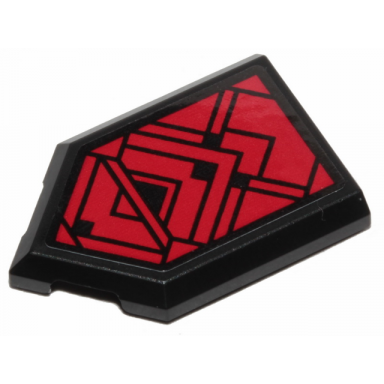 black tile modified 2 x 3 pentagonal with red sw sith ornament pattern sticker - set 75251