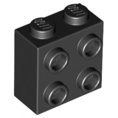 black brick modified 1 x 2 x 1 2 3 with studs on side