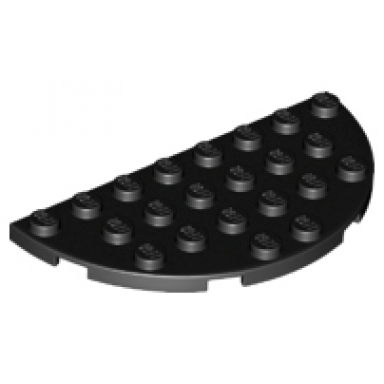 black plate round half 4 x 8