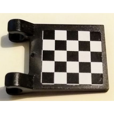 black flag 2 x 2 square with checkered pattern on both sides black corners stickers
