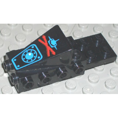 black cockpit space nose with aquazone aquashark blue shark with red x pattern