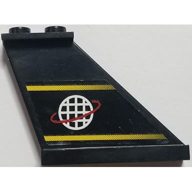 black tail 4 x 1 x 3 with yellow lines and alpha team logo pattern on right side sticker - set 6772