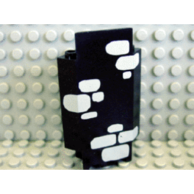 black panel 3 x 3 x 6 corner wall with scattered stones light gray pattern