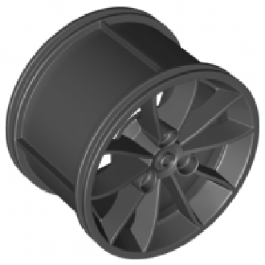 black wheel 62.3mm d x 42mm technic racing large
