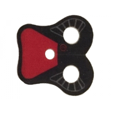 black minifigure armor pauldron cloth with dark red shoulder pattern