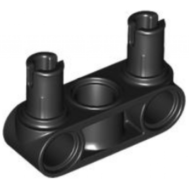 black technic pin connector perpendicular 3l with 2 pins