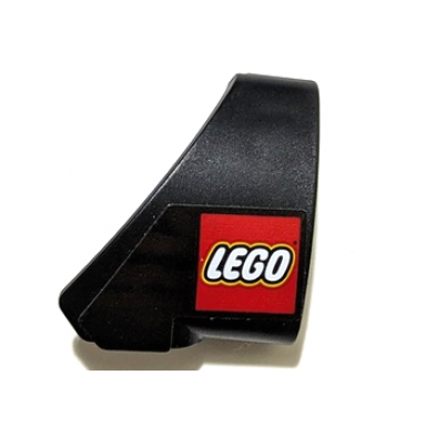 black technic panel curved 10 3 x 3 tapered right with lego logo pattern sticker - set 42162