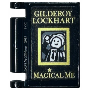 minifigure utensil book cover with gold gilderoy lockhart and magical me minifigure in frame pattern sticker - set 75978