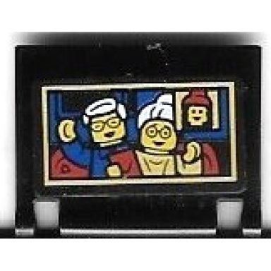 minifigure utensil book cover with 3 minifigures on video call screen pattern sticker - set 80111