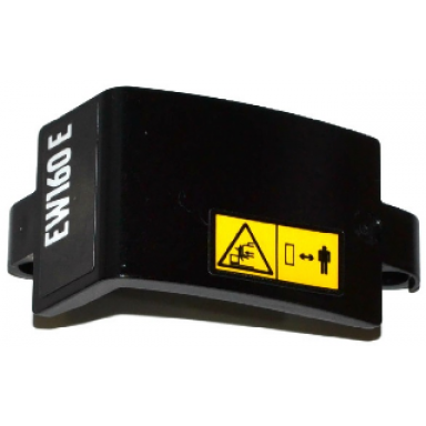 black technic panel curved 3 x 5 x 3 with yellow warning signs white ew160 e pattern model left side stickers - set 42053