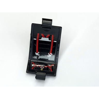 black technic panel curved 3 x 5 x 3 with red and silver seat belts pattern sticker - set 42066