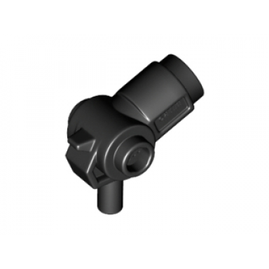 black minifigure weapon gun blaster with hollow studs on sides and inside axle holder