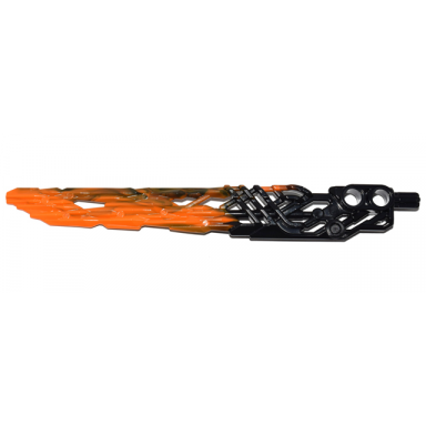 black bionicle weapon protector sword with marbled orange pattern