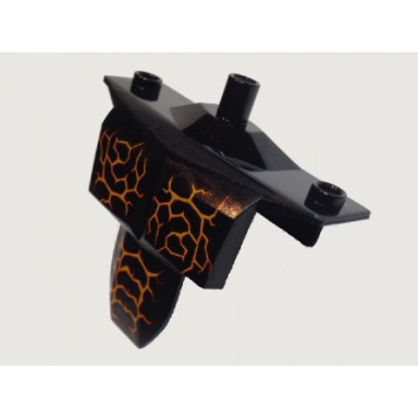 black large figure torso armor shoulder studs with bright light orange and dark red cracks pattern sparkks