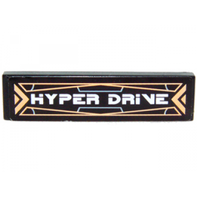 black tile 1 x 4 with hyper drive pattern sticker - set 4504