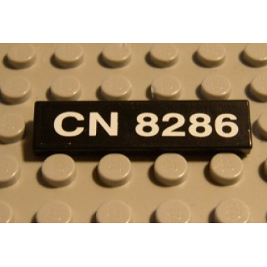 black tile 1 x 4 with cn 8286 pattern sticker - set 8286