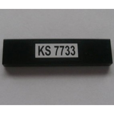 black tile 1 x 4 with ks 7733 pattern sticker - set 7733