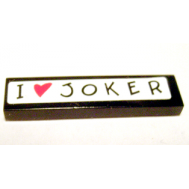 black tile 1 x 4 with i heart joker pattern sticker - set 7886