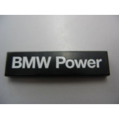 black tile 1 x 4 with bmw power pattern sticker - set 8461