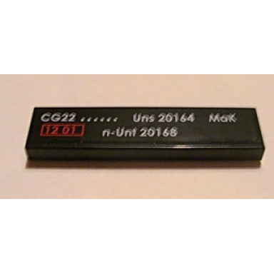 black tile 1 x 4 with cg22 uns 20164 mak n-unt 20168 pattern sticker - set 7898