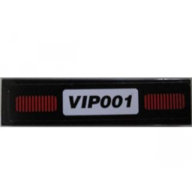 black tile 1 x 4 with vip001 pattern sticker - set 8495
