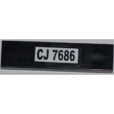 black tile 1 x 4 with cj 7686 pattern sticker - set 7686