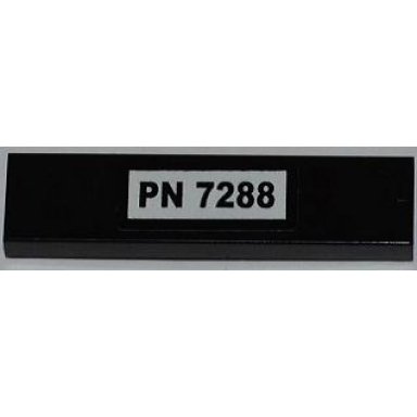 black tile 1 x 4 with pn 7288 pattern sticker - set 7288