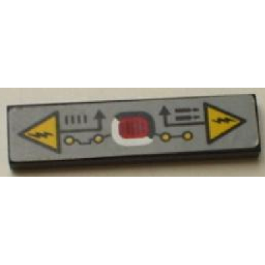 black tile 1 x 4 with circuit board pattern model right side sticker - sets 8482 8483
