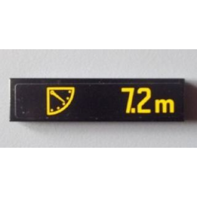 black tile 1 x 4 with scale and 7.2m pattern sticker - set 8295