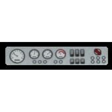 black tile 1 x 4 with gauges and buttons pattern sticker - set 8295